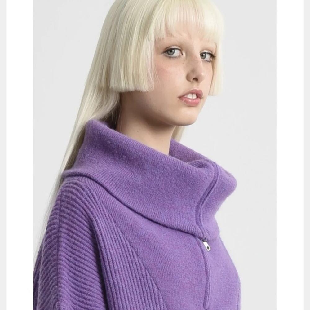 Lili Sidonio x Molly Bracken oversized Zip turtleneck chunky Sweater - Picture 4 of 15